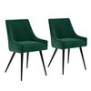 Homycasa Jensen Set of 2 Green Contemporary Velvet Upholstered Arm Chair (Metal Frame)