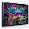 Designart 30-in x 40-in Graffiti Wall Urban Art with Black Wood Framed Canvas Wall Panel