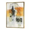 Designart 46-in x 36-in Abstract Composition of Glamourous Yellow and Black with Black Wood Frame