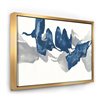 Designart 36-in x 46-in Gouache Sapphire on Gray with Gold with Gold Wood Framed Wall Panel