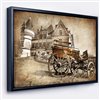 Designart 14-in x 22-in Medieval Castle with Carriage with Black Wood Framed Canvas Wall Panel