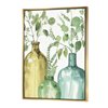 Designart 32-in x 16-in Mixed Botanical Green Leaves IX with Gold Wood Framed Canvas Wall Panel