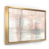 Designart 16-in x 32-in Intersect II Grey with Gold Wood Framed Wall Panel