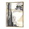 Designart 40-in x 30-in Glam Dancing Shape II with Gold Wood Framed Wall Panel