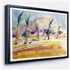 Designart 18-in x 34-in Watercolour Sea and Palm  with Black Wood Framed Canvas Wall Panel