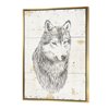 Designart 46-in x 36-in Wolf Wild and Beautiful III with Gold Wood Framed Wall Panel
