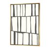 Designart 40-in x 30-in minimalist Black and White I with Gold with Gold Wood Frame