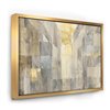 Designart 36-in x 46-in Gold Square Watercolour with Gold Wood Framed Wall Panel
