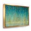 Designart 36-in x 46-in Rain Abstract Panel with Gold Wood Framed Wall Panel