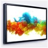 Designart 18-in x 34-in Colourful Ink in Water with Black Wood Framed Canvas Wall Panel