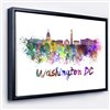 Designart 30-in x 62-in Washington DC Skyline with Black Wood Framed Canvas Wall Panel