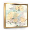 Designart 46-in x 46-in Magnolias in White II with Gold Wood Framed Wall Panel
