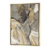 Designart 46-in x 36-in Glam Phoenix Neutral with Gold with Gold Wood Framed Wall Panel