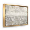 Designart 16-in x 32-in Gray Abstract Watercolour with Gold with Gold Wood Framed Wall Panel