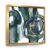 Designart 46-in x 46-in Mettalic Indigo and Gold III with Gold Wood Framed Wall Panel