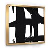 Designart 46-in x 46-in Black and White Crossing Paths II with Gold with Gold Wood Frame