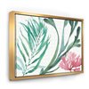 Designart 16-in x 32-in Mixed Botanical Green Leaves III with Gold Wood Framed Canvas Wall Panel