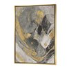 Designart 32-in x 16-in Marble Gold and Black II with Gold Wood Framed Wall Panel