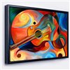Designart 12-in x 20-in Music and Rhythm with Black Wood Framed Canvas Wall Panel