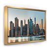 Designart 36-in x 46-in New York City Skyline with Gold Wood Framed Wall Panel