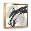 Designart 46-in x 46-in Glam Painted Arcs IV with Gold Wood Framed Wall Panel