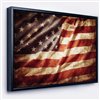 Designart 12-in x 20-in American Flag with Black Wood Framed Canvas Wall Panel