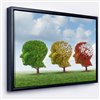 Designart 18-in x 34-in Brain Aging with Black Wood Framed Canvas Wall Panel