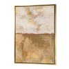 Designart 40-in x 30-in Amber Modern Horizon with Gold Wood Framed Canvas Wall Panel
