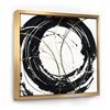 Designart 46-in x 46-in Gold Metallic Circle with Gold with Gold Wood Framed Wall Panel