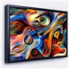 Designart Metal Wall Art Black Wood Framed 30-in H X 40-in W Abstract Canvas Wall Panel