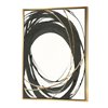 Designart 46-in x 36-in Gold Glamour Circle II with Gold Wood Framed Wall Panel