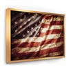 Designart 36-in x 46-in American Flag with Gold Wood Framed Canvas Wall Panel