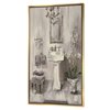 Designart 32-in x 24-in French Bathroom Vintage II with Gold Wood Framed Wall Panel