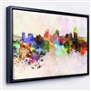 Designart Metal Wall Art Black Wood Framed 18-in H X 34-in W Cityscape Canvas Wall Panel