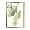 Designart 32-in x 24-in Watercolour Gingko Leaves I with Gold Wood Framed Wall Panel