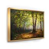 Designart 36-in x 46-in Summer Forest with Gold Wood Framed Canvas Wall Panel
