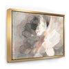 Designart 24-in x 32-in Abstract Peony Grey with Gold with Gold Wood Framed Wall Panel