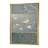 Designart 46-in x 36-in Farmhouse Triptych of Blue Ornaments with Gold Wood Frame