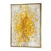 Designart 40-in x 30-in Glam Yellow Explosion Blocks with Gold with Gold Wood Framed Wall Panel