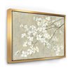 Designart 36-in x 46-in Dogwood in Spring Neutral with Gold Wood Framed Wall Panel