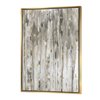 Designart 32-in x 24-in The Modern Grey Forest III with Gold Wood Framed Canvas Wall Panel