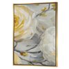 Designart 40-in x 30-in Sunshine Yellow Flower II with Gold Wood Framed Wall Panel