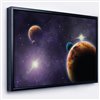 Designart 18-in x 34-in Planets in Deep Dark Space with Black Wood Framed Canvas Wall Panel