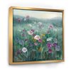 Designart 46-in x 46-in Flower field with Gold Wood Framed Wall Panel