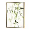 Designart 40-in x 30-in Simplicist Bamboo Leaves II with Gold Wood Framed Wall Panel