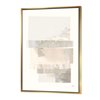 Designart 32-in x 16-in Geometric Neutral Form I with Gold Wood Framed Wall Panel