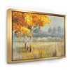 Designart 36-in x 46-in Autumn Landscape with Gold Wood Framed Wall Panel