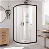 DreamLine Prime White 76.75-in x 38-in x 38-in 3-Piece Round Corner Shower Kit with Oil Rubbed Bronze Hardware and Clear Glass