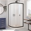 DreamLine Prime Biscuit 74.75-in x 33-in x 33-in 2-Piece Round Corner Shower Kit with Satin Black Hardware and Frosted Glass