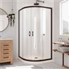 DreamLine Prime Biscuit 74.75-in x 33-in x 33-in 2-Piece Round Corner Shower Kit with Oil Rubbed Bronze Hardware and Clear Glass